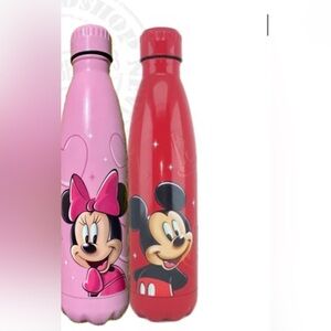Pink Minnie & Red Mickey Stainless Water Bottle Set DISNEY PARIS EXCLUSIVE